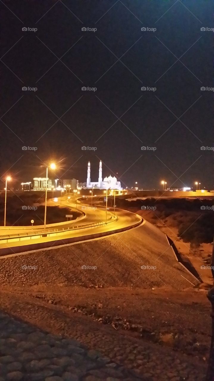 Beatiful picture of Mosque in Oman night