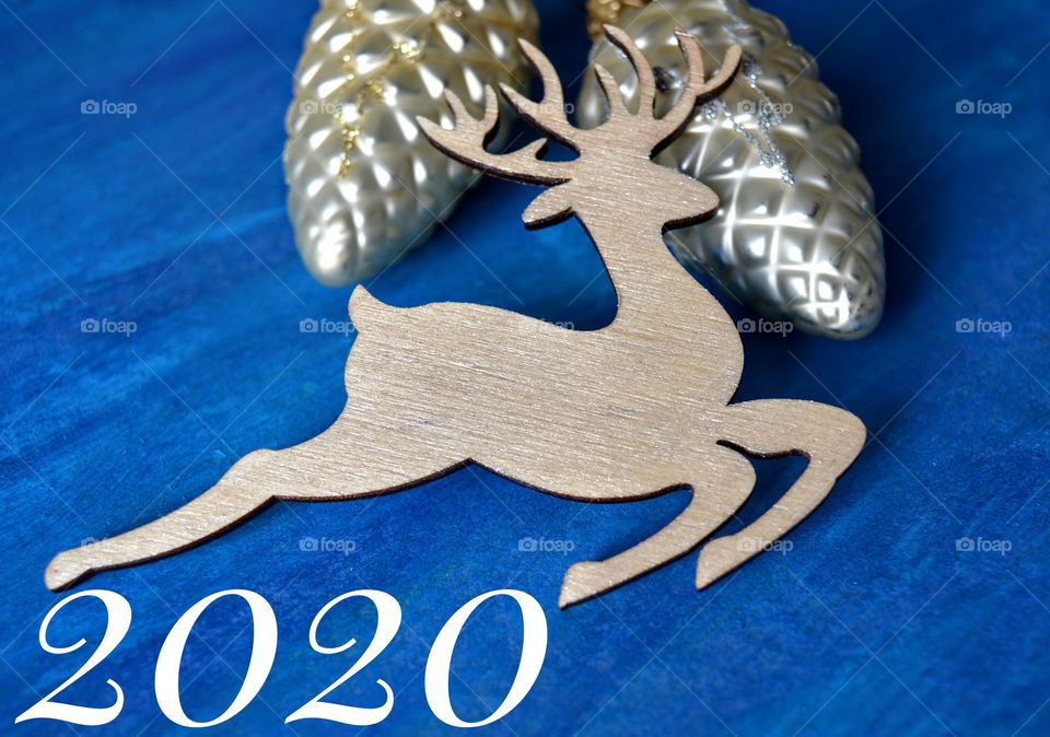 Merry Christmas and Happy New Year 2020 Christmas decorations deer