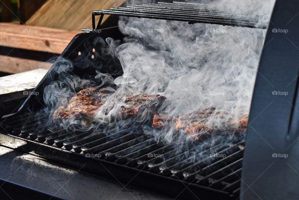 Steak on a grill! 