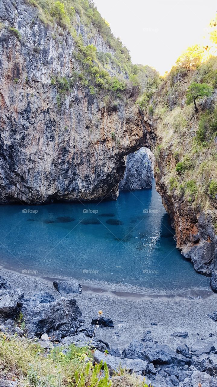 Arcomagno, hidden beach in Calabria, South Italy 