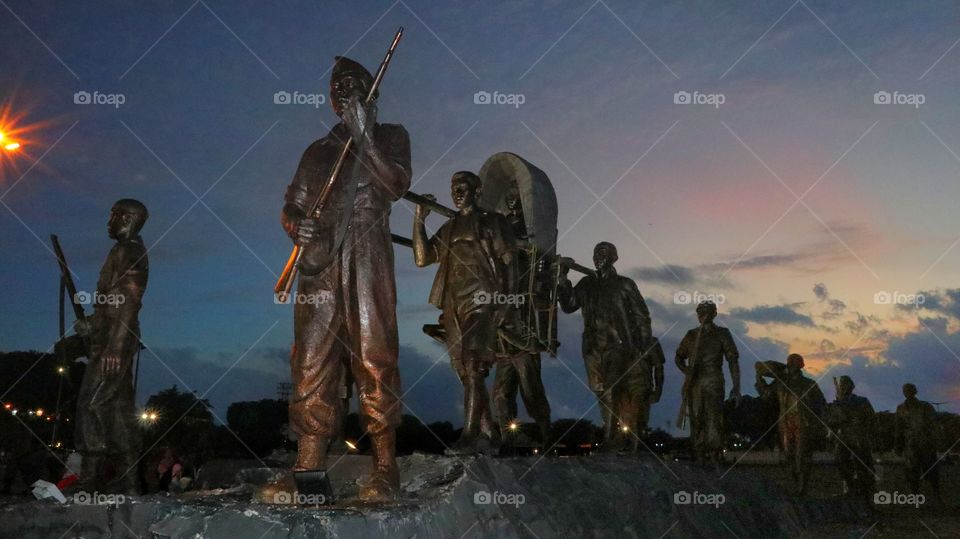 The monument of General Sudirman at Jogjakarta, Indonesia.
Gen Sudirman was a famous army hero during the world war II in Indonesia.