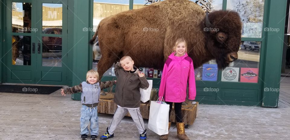Pose with a Bison