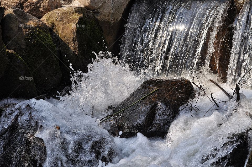 waterfall in the park in Poland