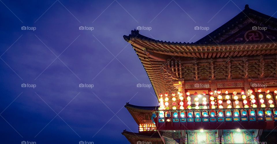 Budha's temple at samgwangsa temple. amazing architecture and pretty lantern