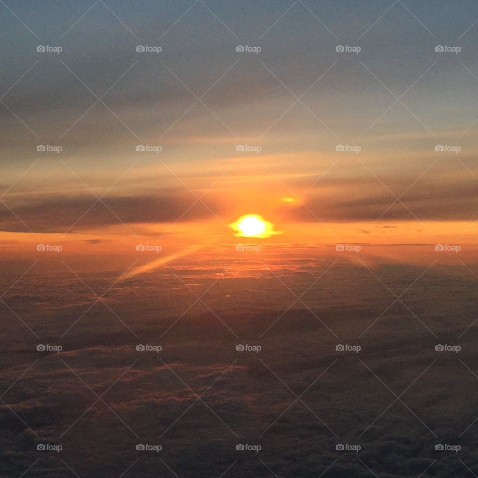 Eagles View. The beauty of sunset above the skies