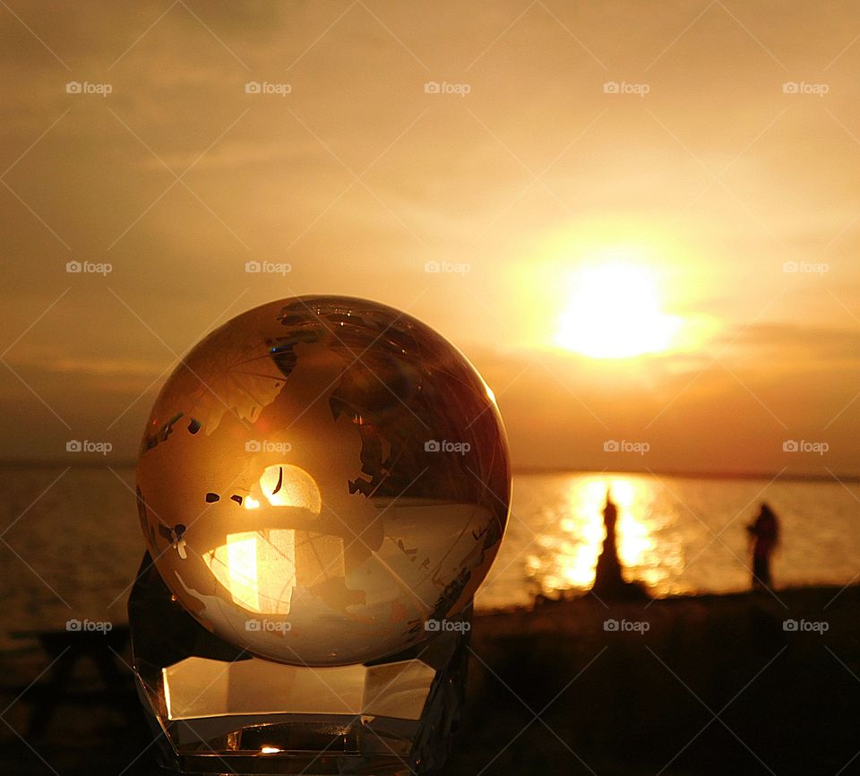 Sunset watching from the beach 