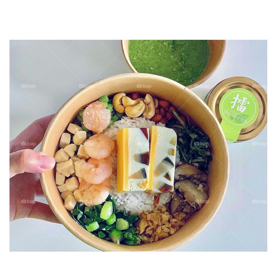 Leicha bowl meal Hakka cuisine 