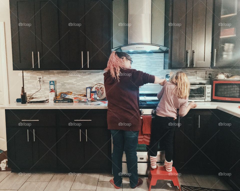 Baking Christmas cookies