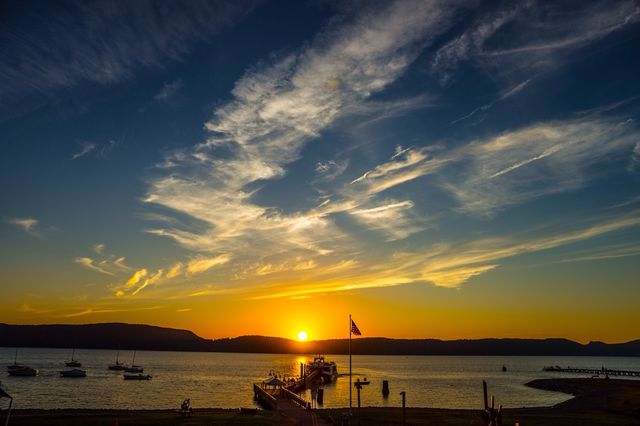 Dramatic sky at harbor