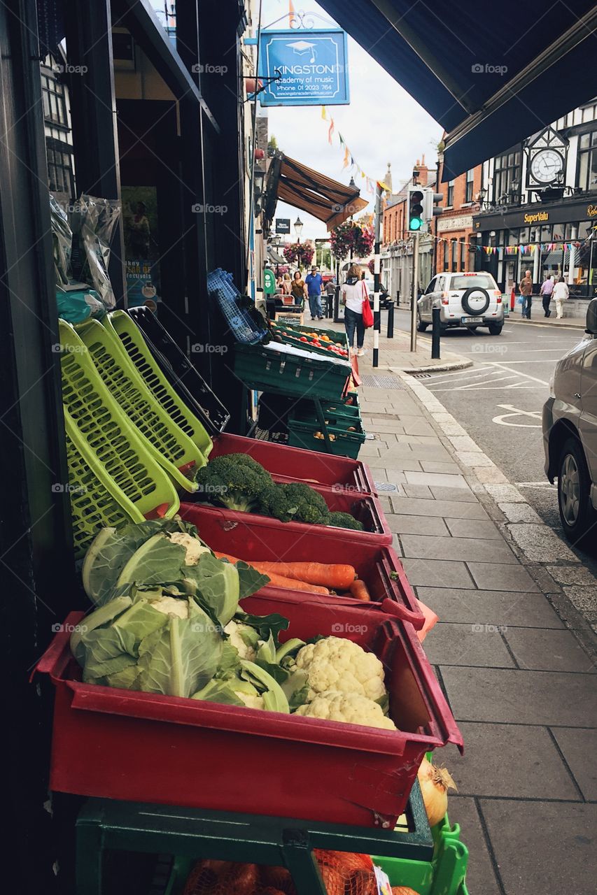 Fresh market on the streets on Dublin