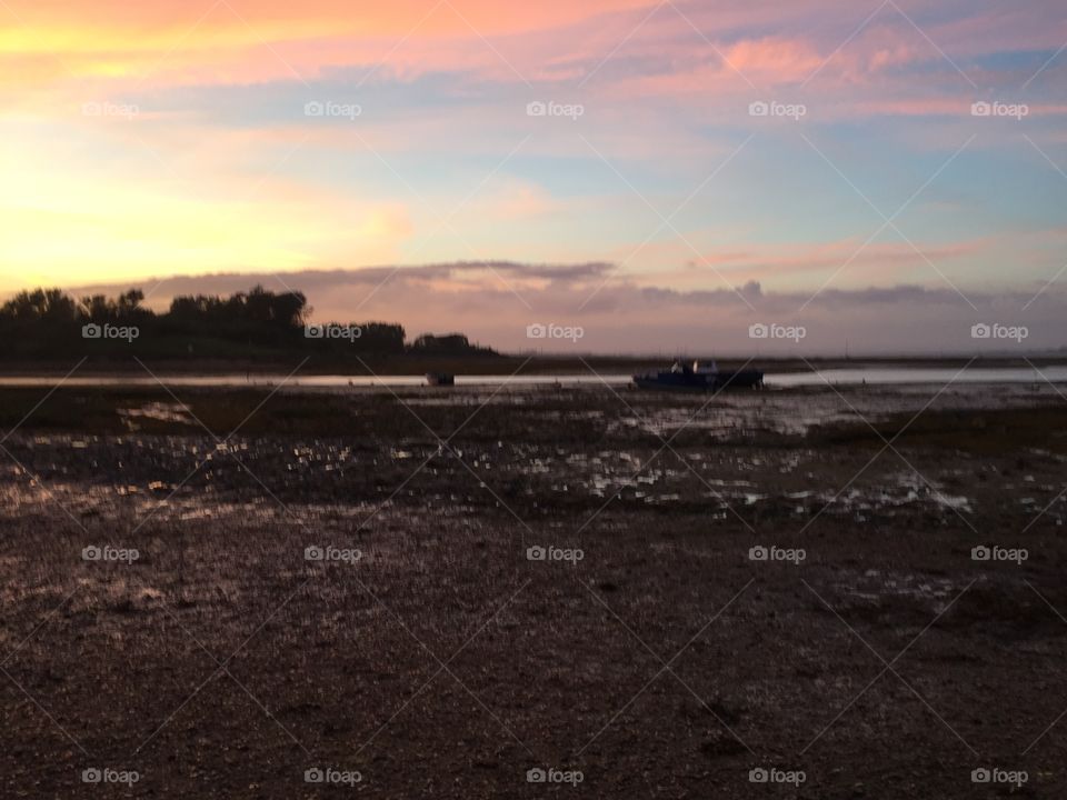 Red sky and clouds sunset