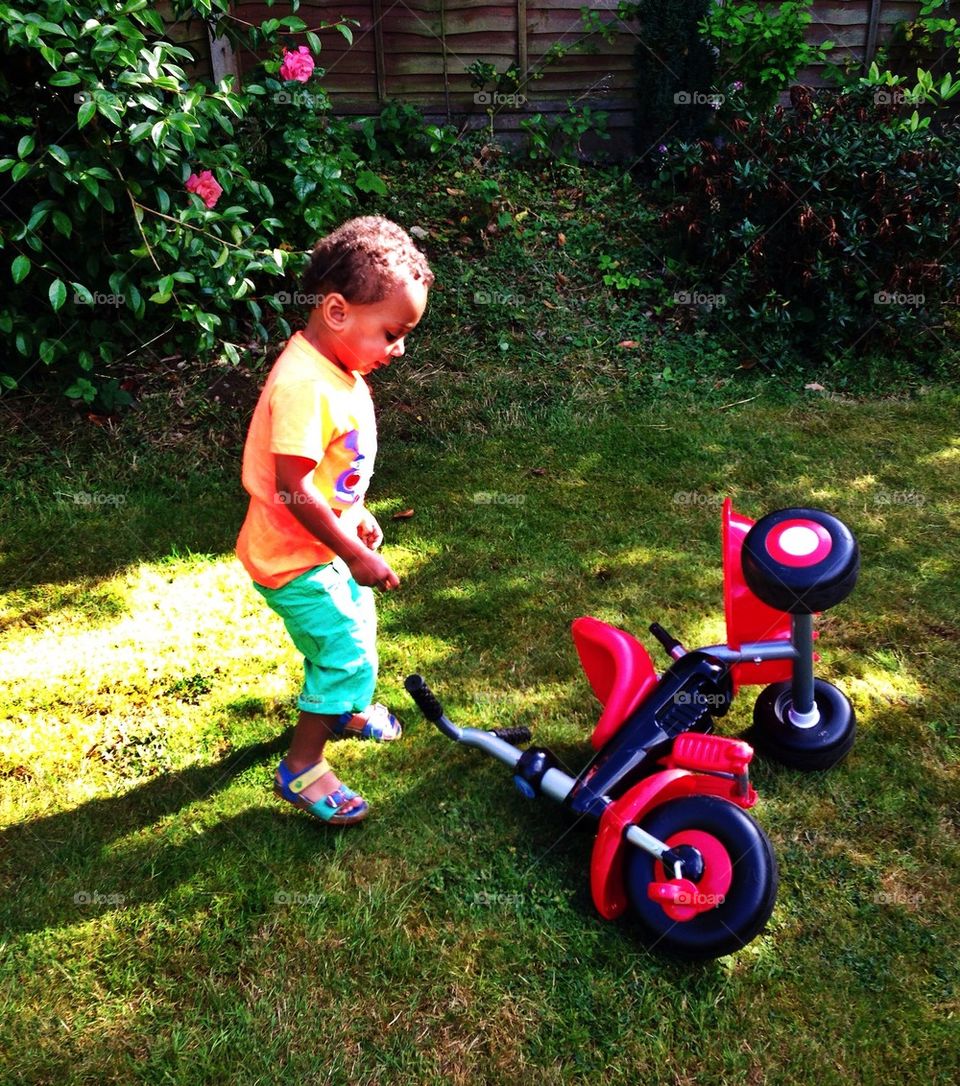 Toddler and trike
