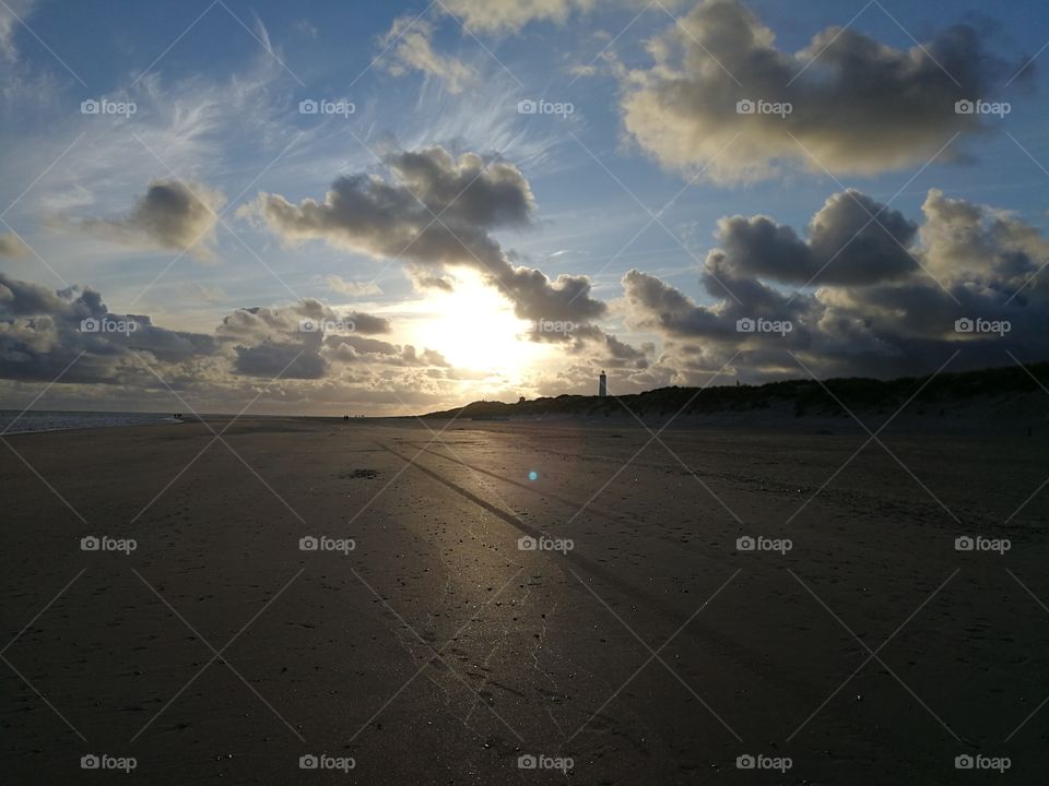 Sunset North Sea Beach