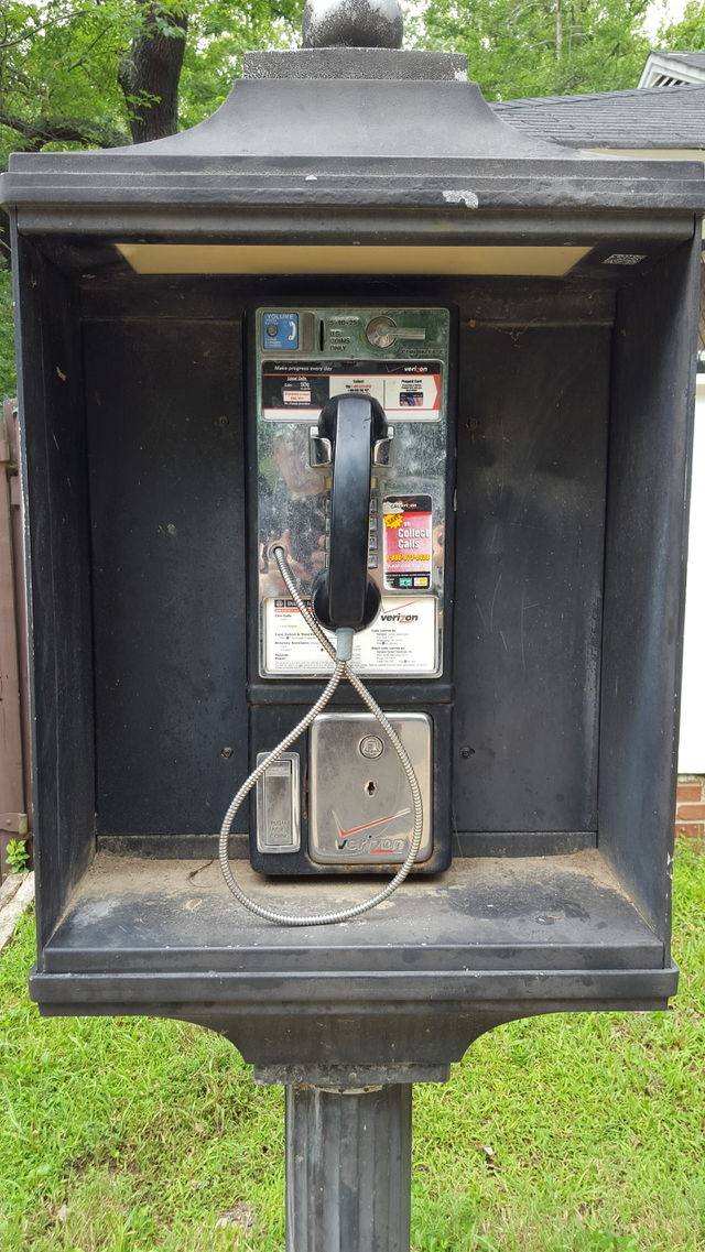 A blast from the past.. A lone payphone.