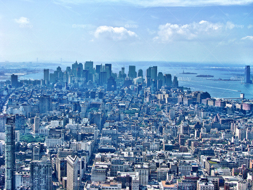 High angle view of New York city