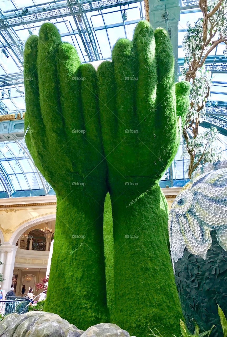 Green fingers , Beautiful art from Conservatory and Botanical Garden at Bellagio Hotel Las Vegas