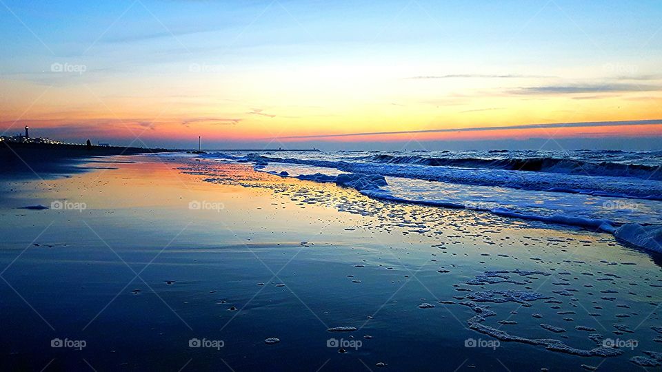 View of frozen sea