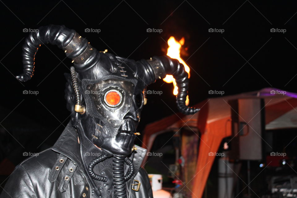 my husband in his space Satan mask by Bob Basset