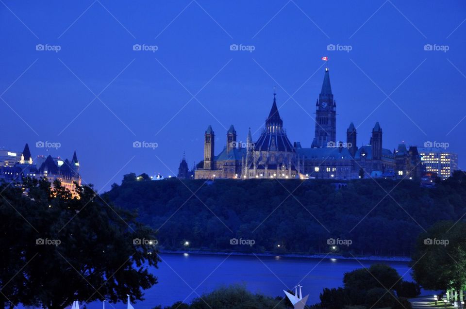 Ottawa parlament at night