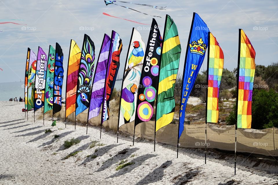 Flags at the beach