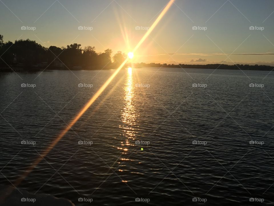 Sunset, Water, Dawn, Lake, Sun