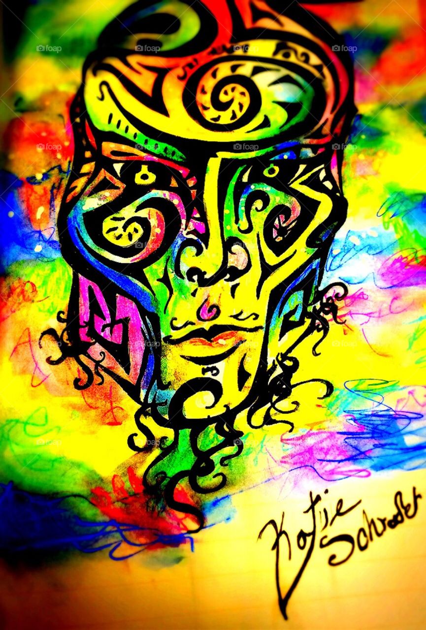 Sketch from my sketch book. Ink, water, and pencil, and... Nail polish :).