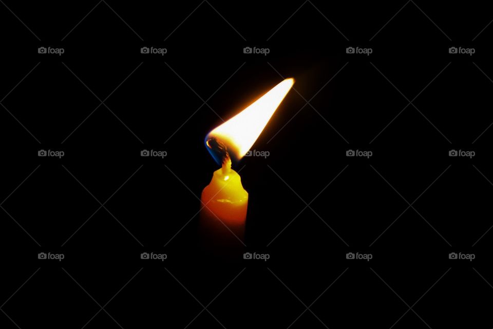 Flame on top of candle