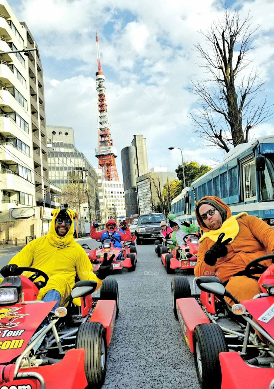 How cool it is drive Tokyo with these wheels!? AWESOME! Mario Cart is the way to do it!