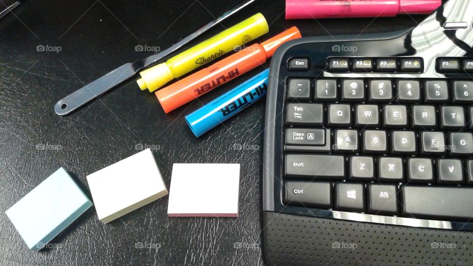 Stickies and highlighters are useful items, and they come in a variety of colors which makes them fun too.