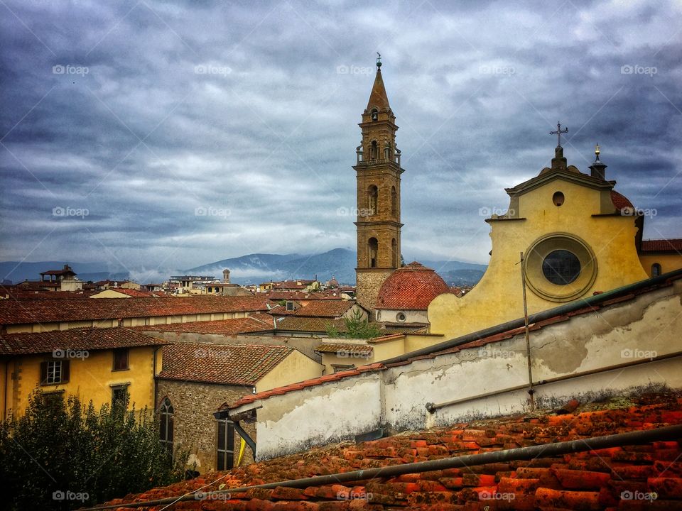 Rooftops of Florence, Italy near the Basilica di Santo Spirito