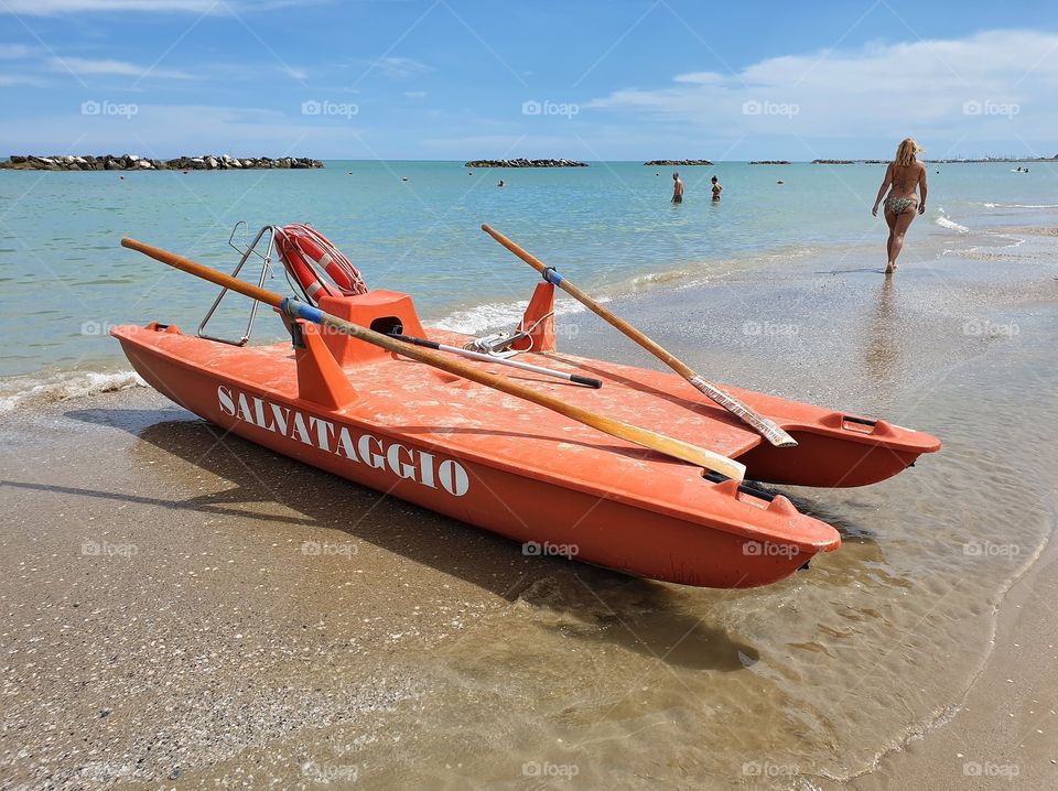 Rescue boat on the Adriatic Sea