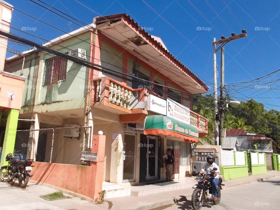 Photo from moving car traveling in Roatan, Honduras