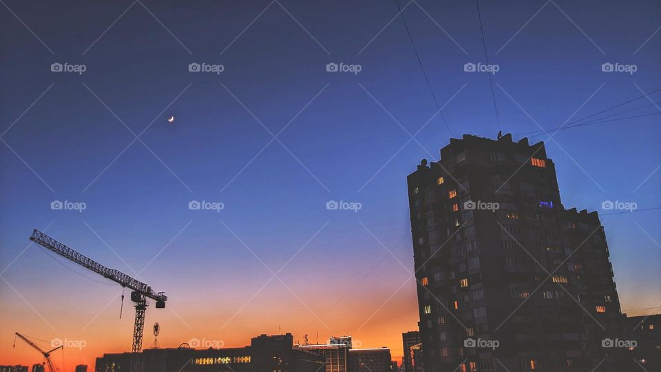 night sky in the city of Kiev