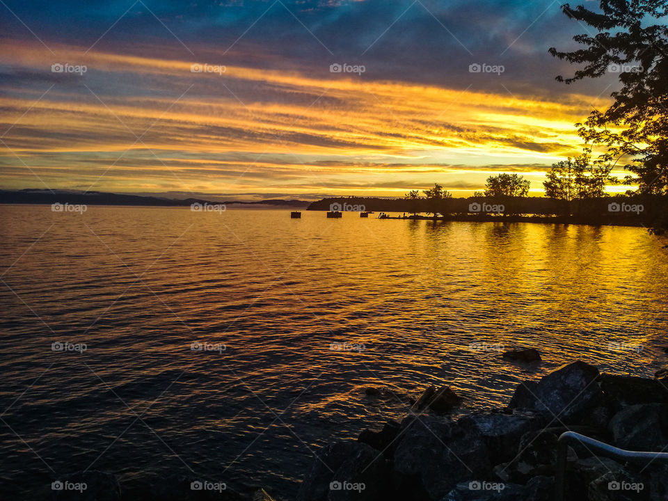 Amazing sunset on Lake Champlain, Vermont