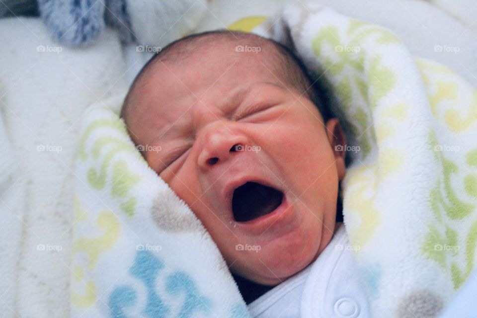 Newborn yawn