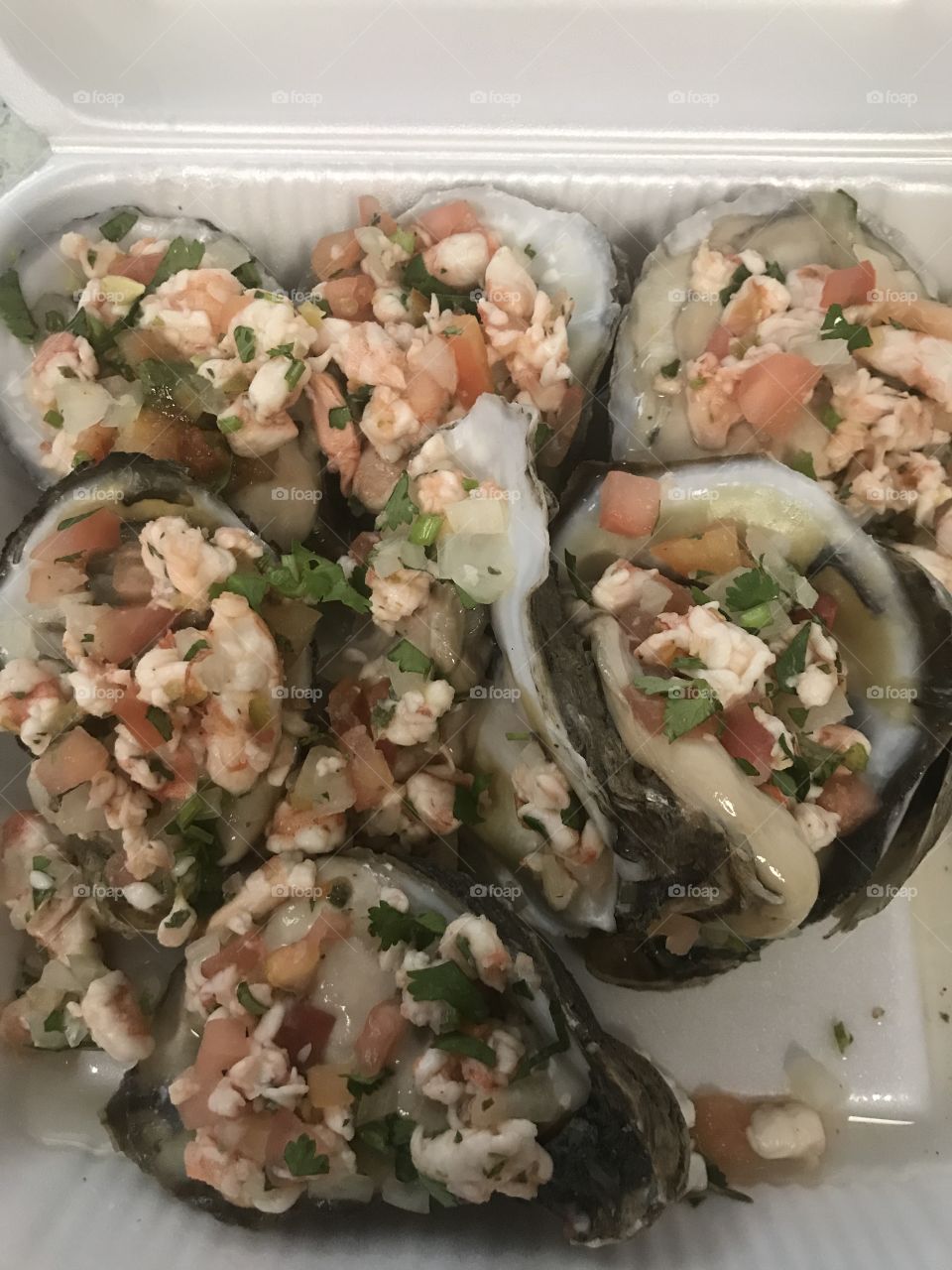 Oysters with ceviche