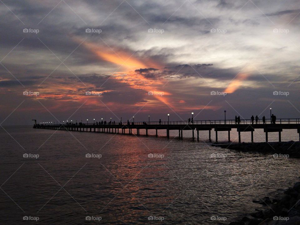 The bridge in the sunset.