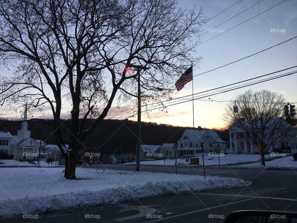 Snowy morning in New Milford