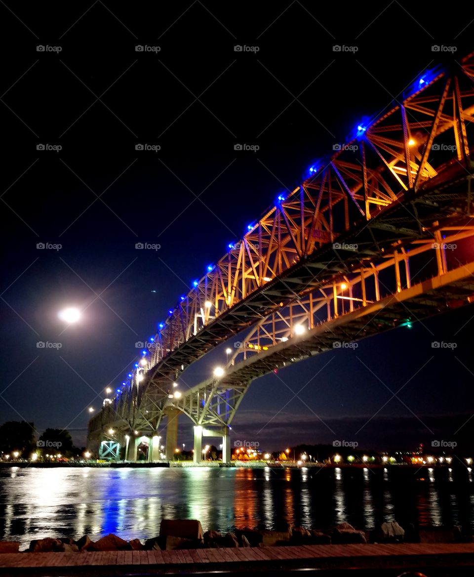 Full moon over the river