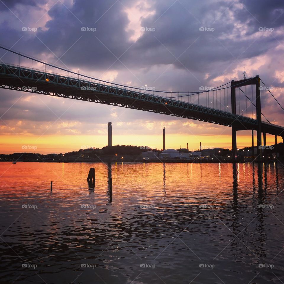 Sunset under the bridge