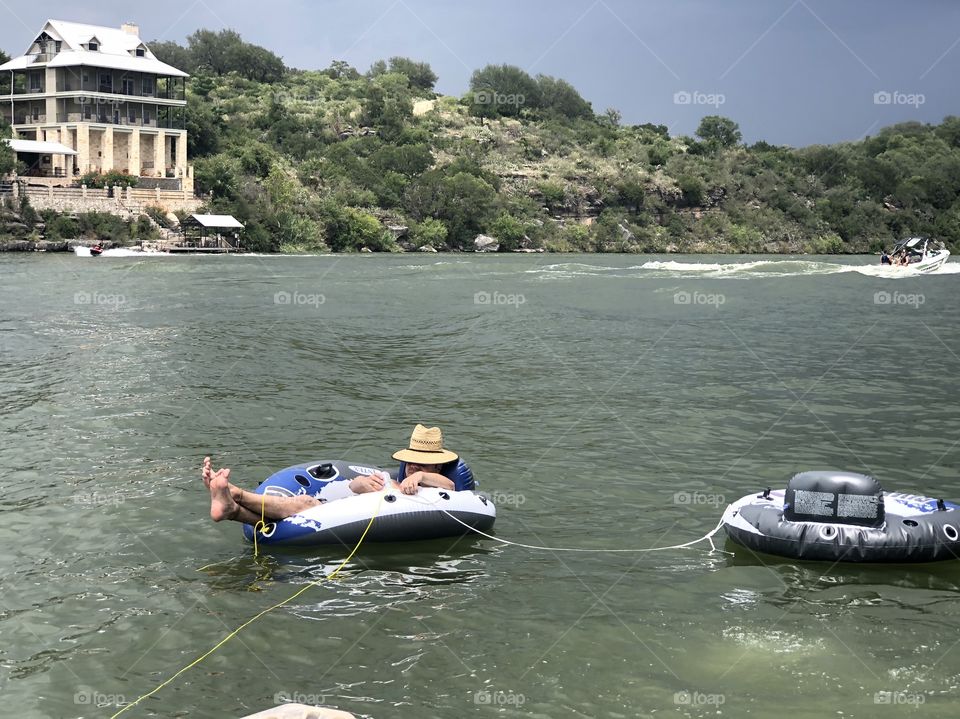 Floating on the lake! 