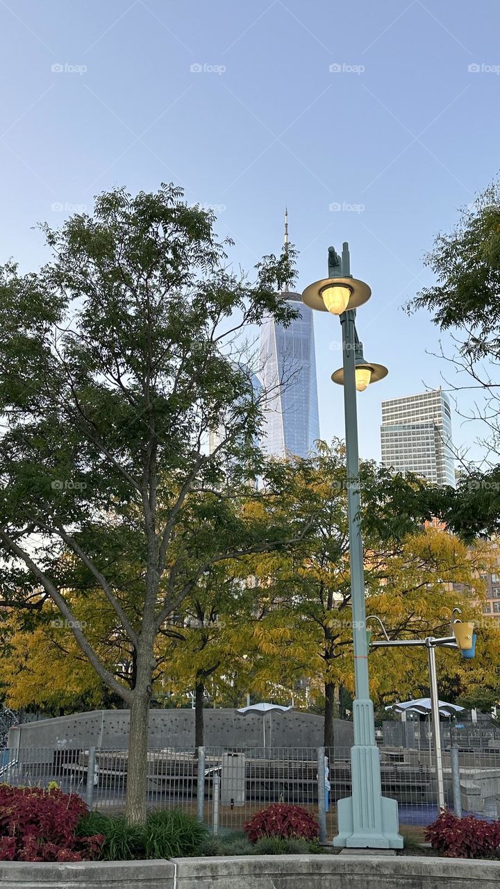 Cíti park,Manhatan , park,lámp im stret