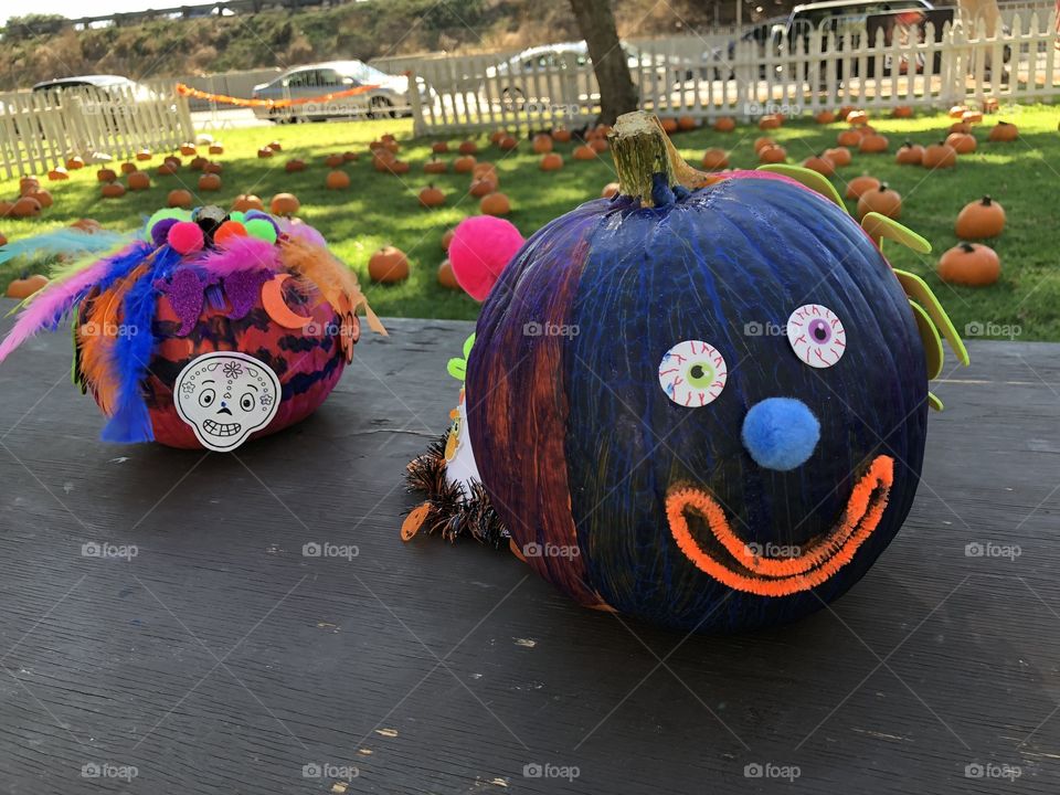 Silly painted pumpkin