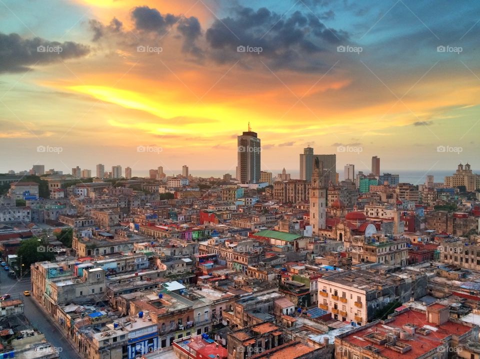Sunset over Havana, Cuba 