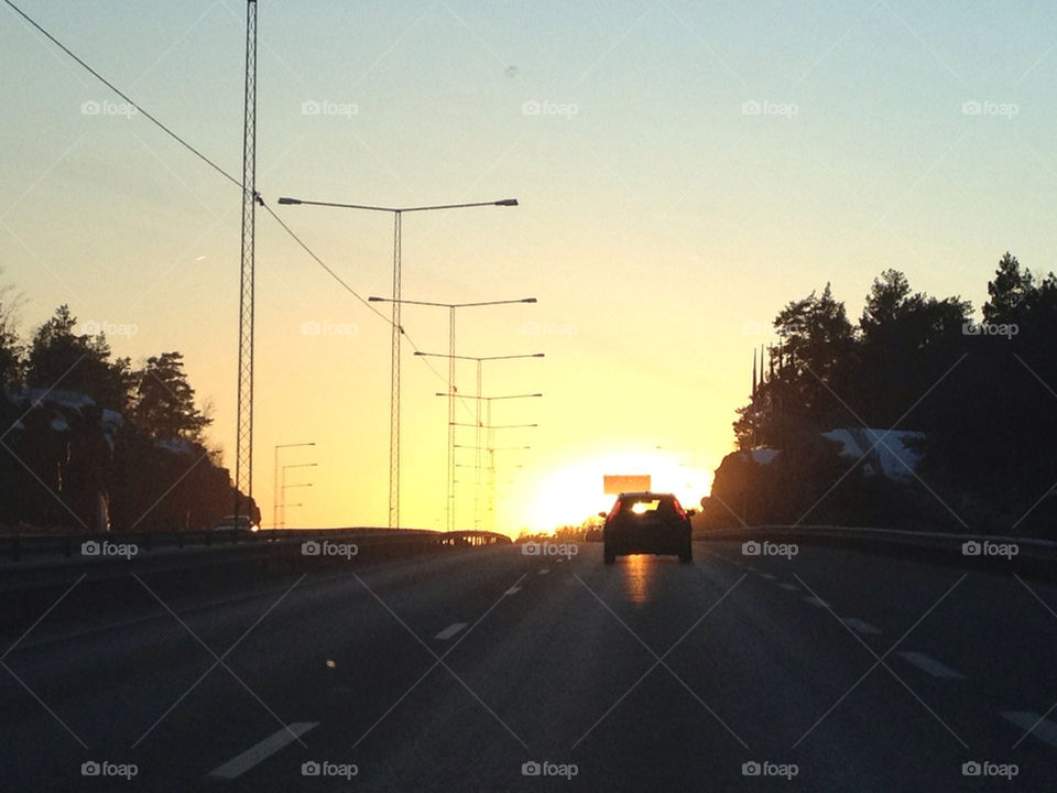car driving bil solnedgång by birrber