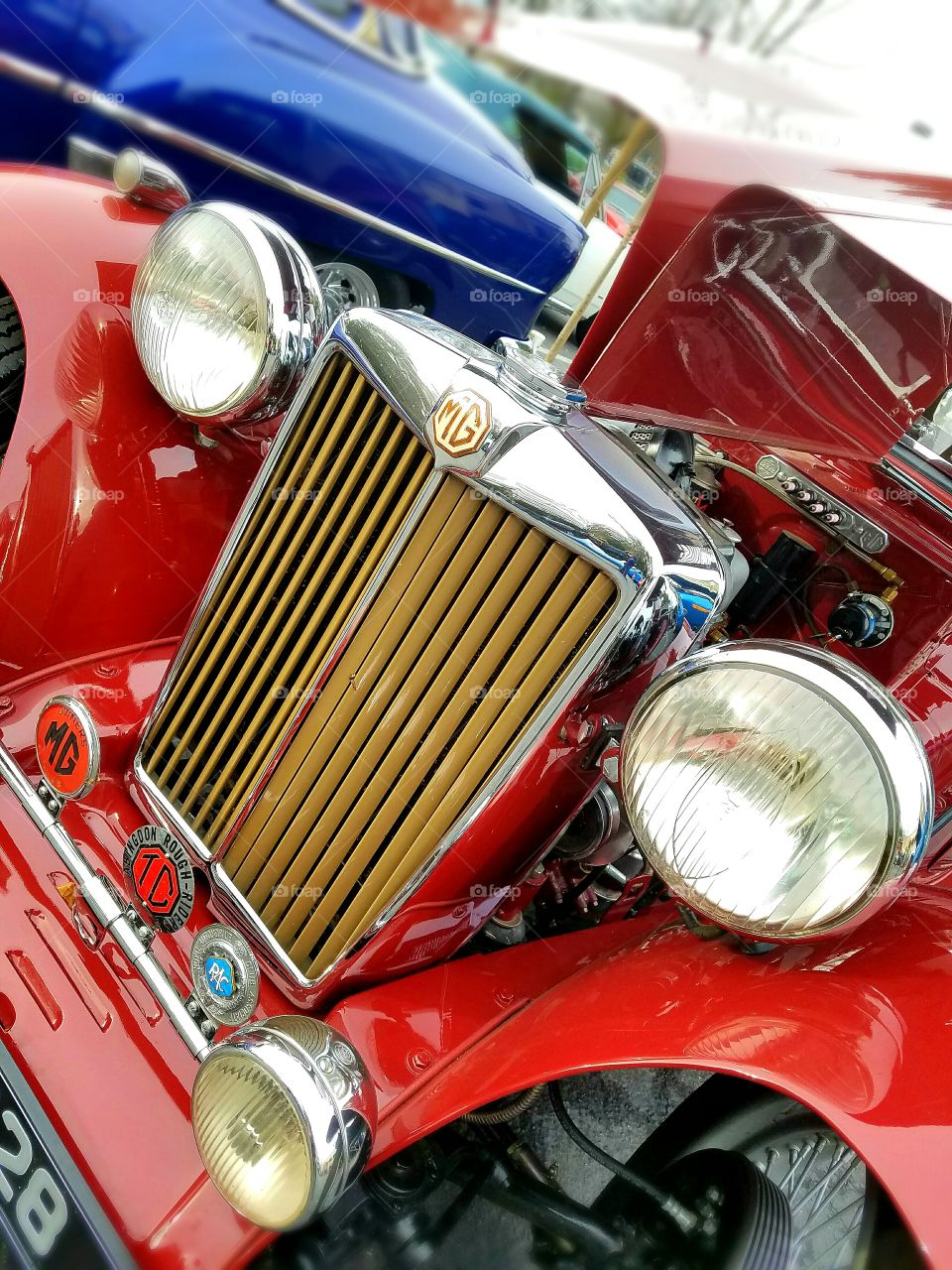 red classic car