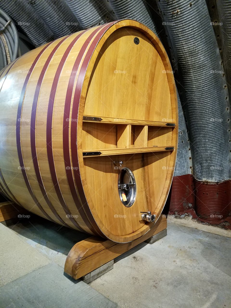 huge wine barrel