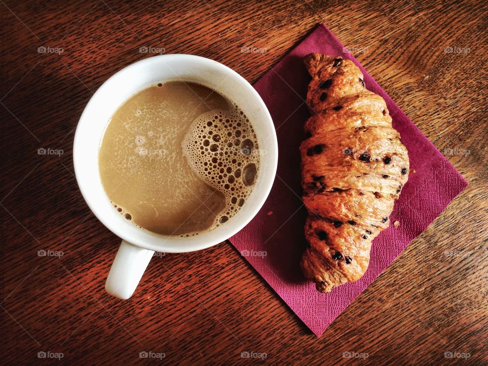 Coffee and croissant