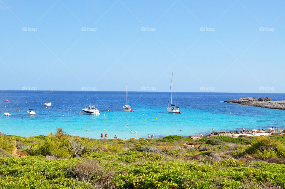 Binibequa beach Menorca . Balearic island 