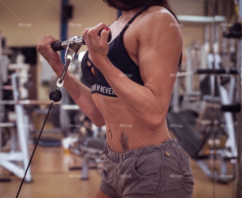 Strong women work out hard